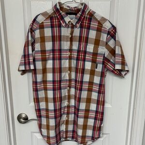 Columbia Men's Multicolor Plaid Button-Down Shirt Short Sleeve Size Medium